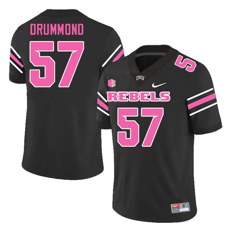 Men #57 Dyllan Drummond UNLV Rebels College Football Jerseys Stitched-Black